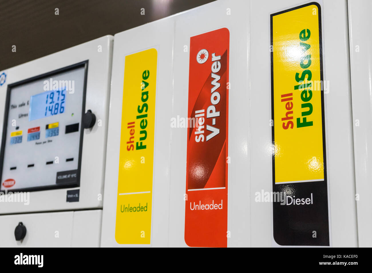 Shell petrol pump, UK Stock Photo