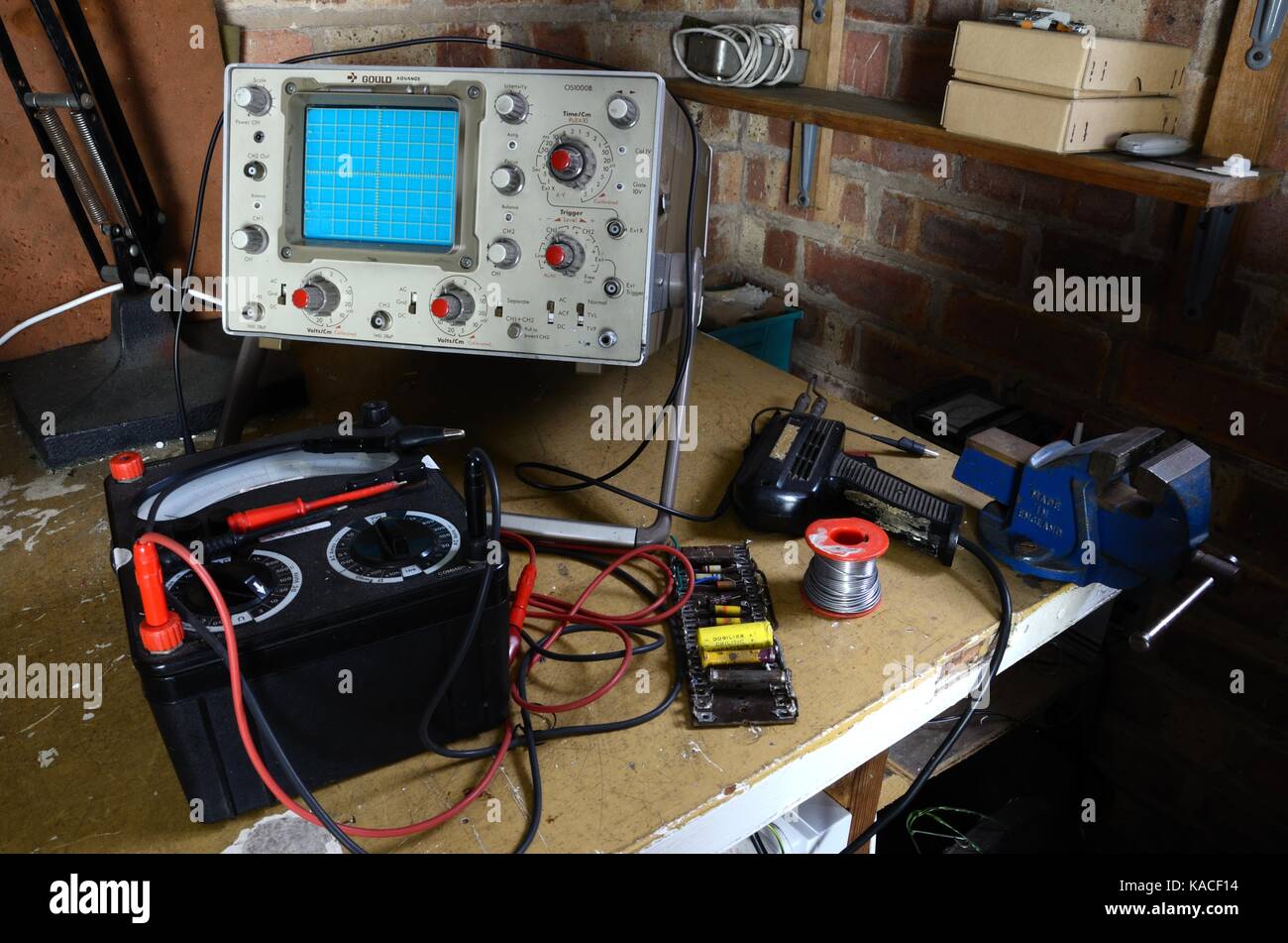 Retro amateur Television and Radio engineers Stock Photo Alamy