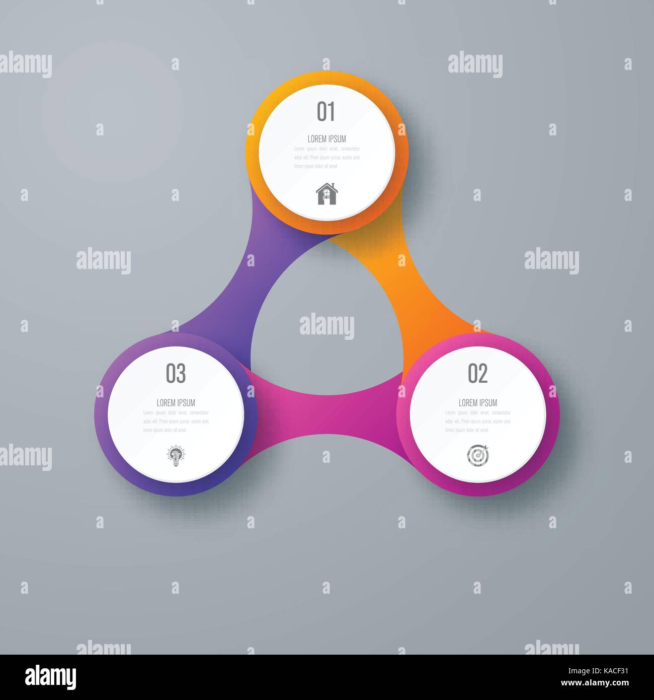Infographics template 3 options with circle Stock Vector Image & Art ...