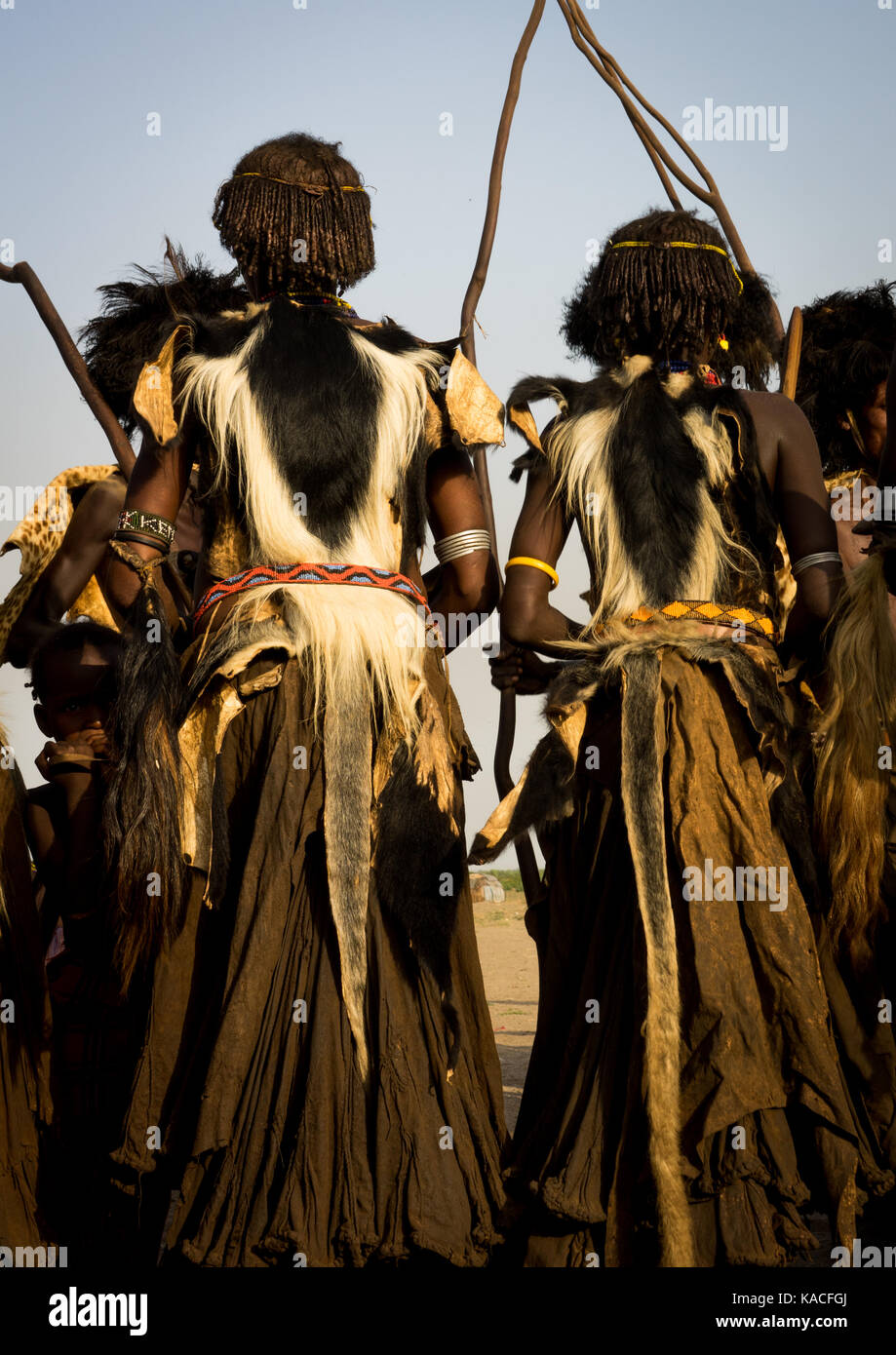 Dassanech Dimi ceremony to celebrate circumcision of teenagers, Sies,Turkana County, Omorate, Ethiopia Stock Photo
