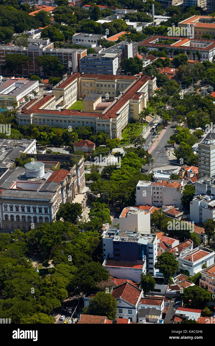 Benjamin Constant Institute, Botafogo, Rio de Janeiro, Brazil, South America - aerial Stock Photo