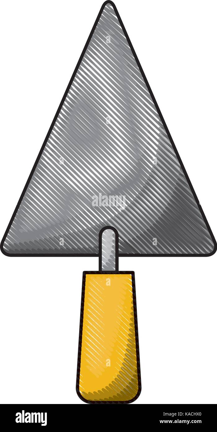 trowel flat icon in colored crayon silhouette Stock Vector Image & Art ...