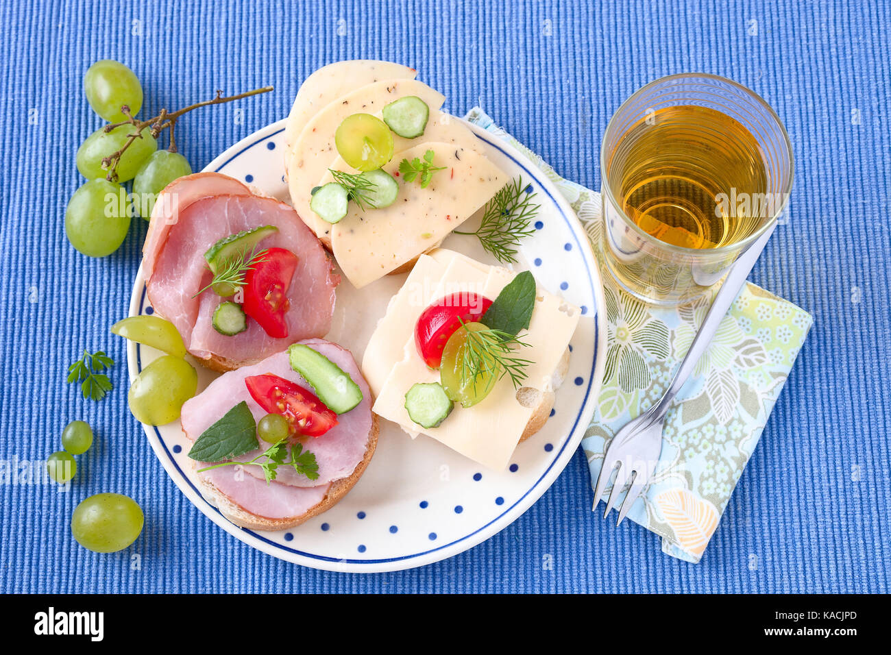 Lunch for school kids sandwiches and grape Stock Photo Alamy