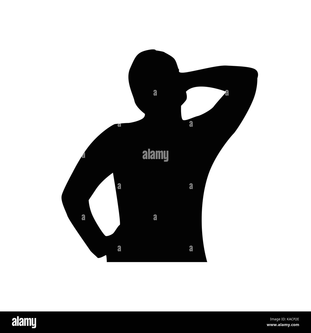 man thinking silhouette, illustration design, isolated on white background. Stock Vector