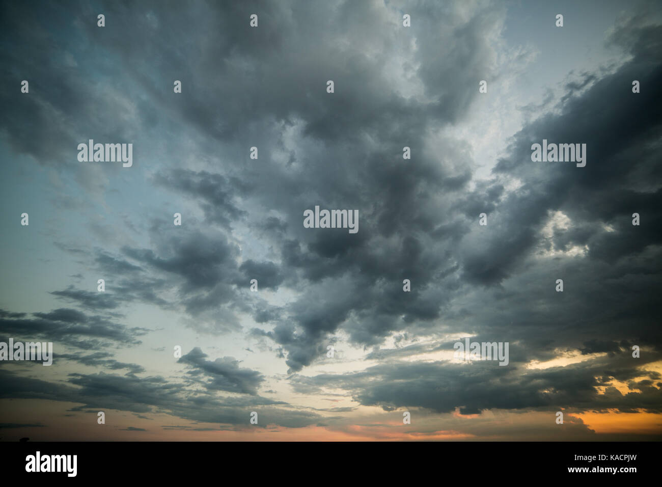 Dramatic Clouds No Sun Blue Sky Overlay Stock Photo Alamy