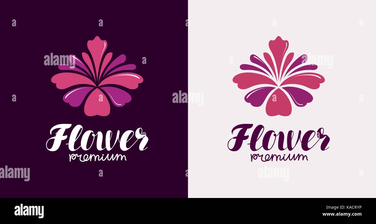 Flower logo or label. Vector illustration Stock Vector