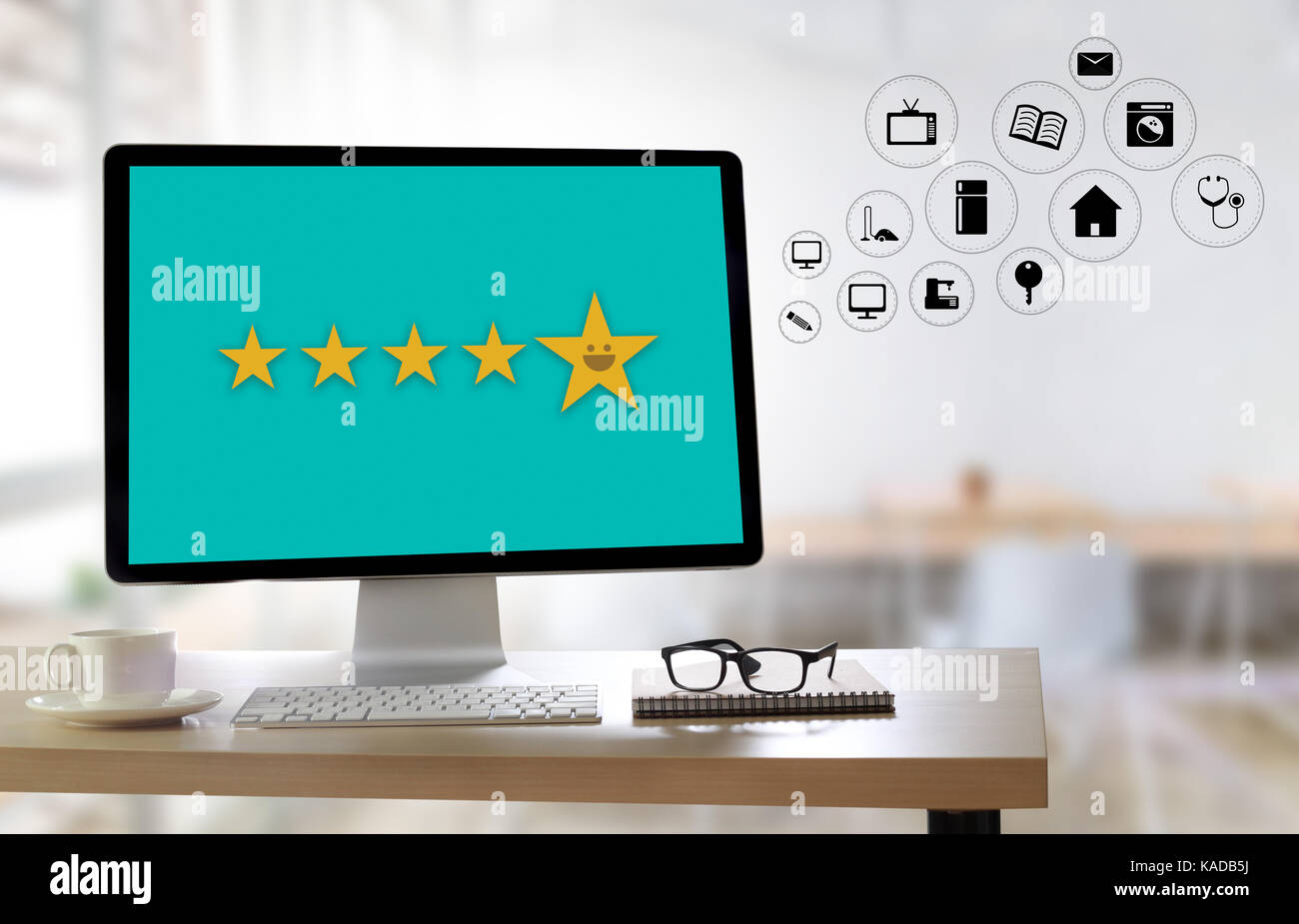 Pressing Smiley Face Emoticon The Customer Service Target Business