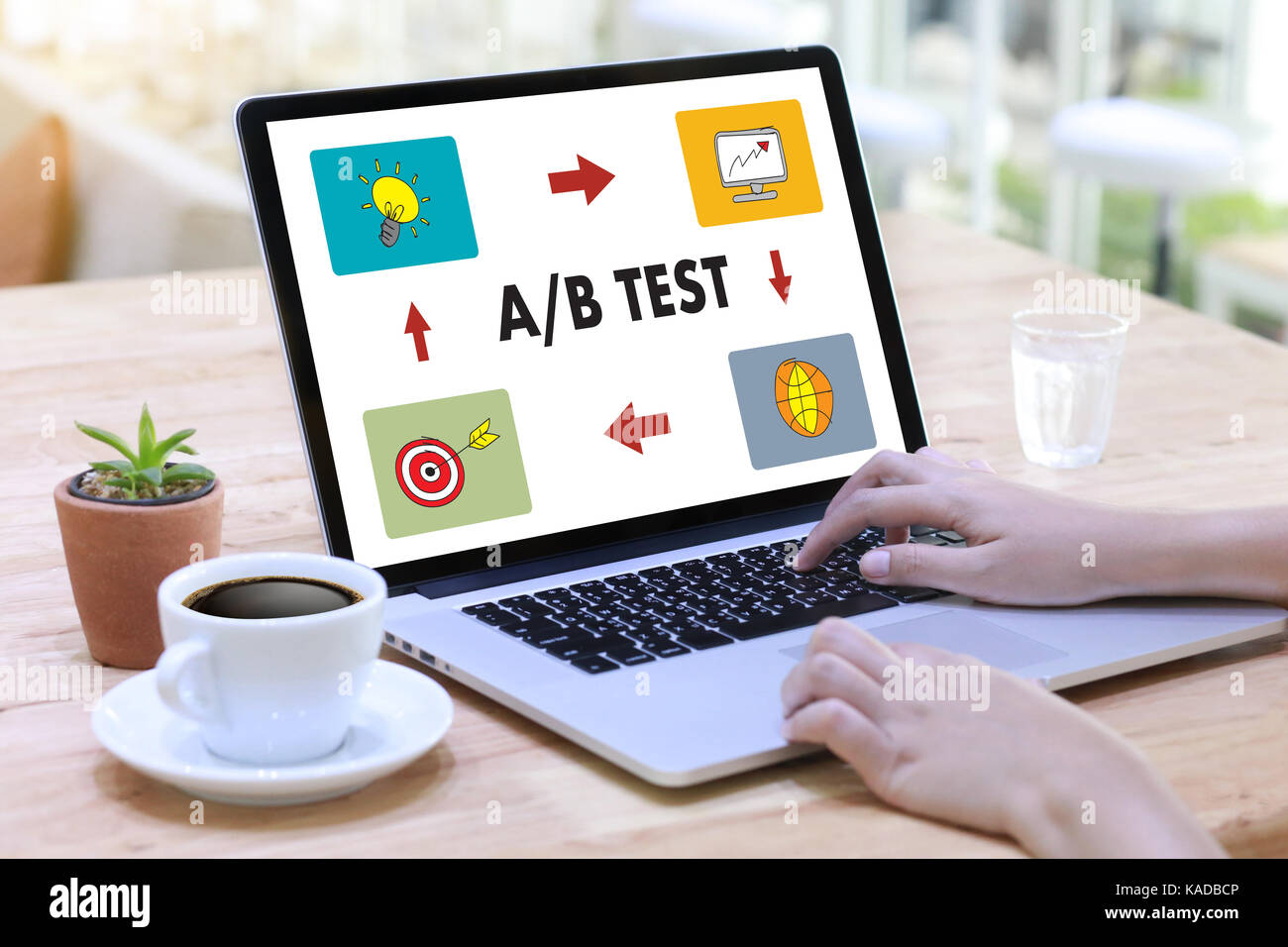 A/B TEST start and A-B comparison. Split testing Stock Photo - Alamy
