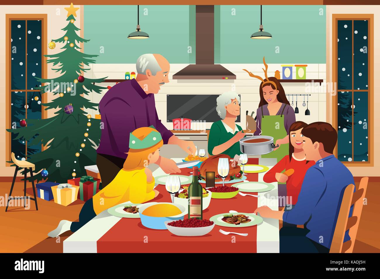 Christmas Dinner Pictures Clip Art