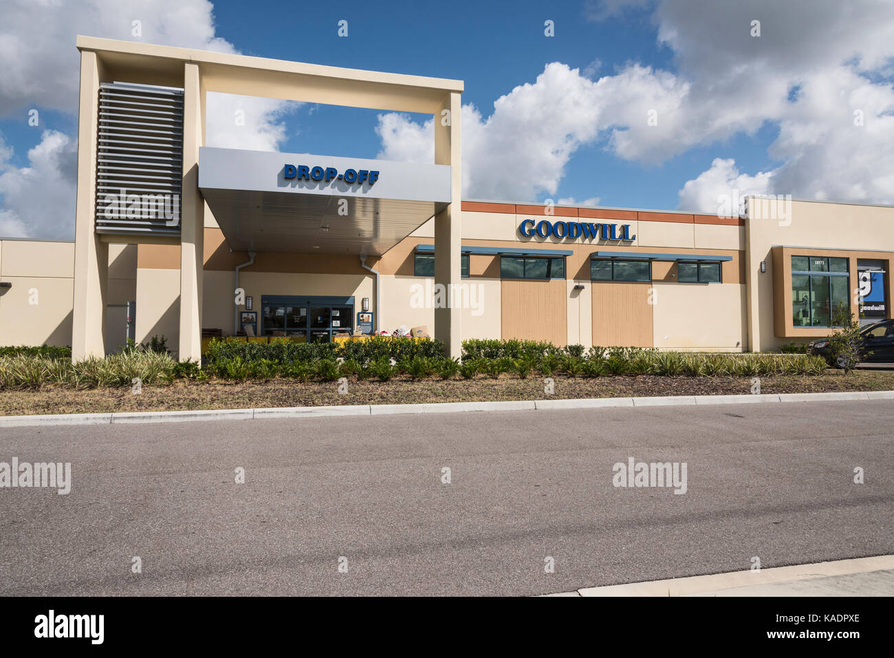 GoodWill DropOff Center located in Mount Dora, Florida USA Stock Photo