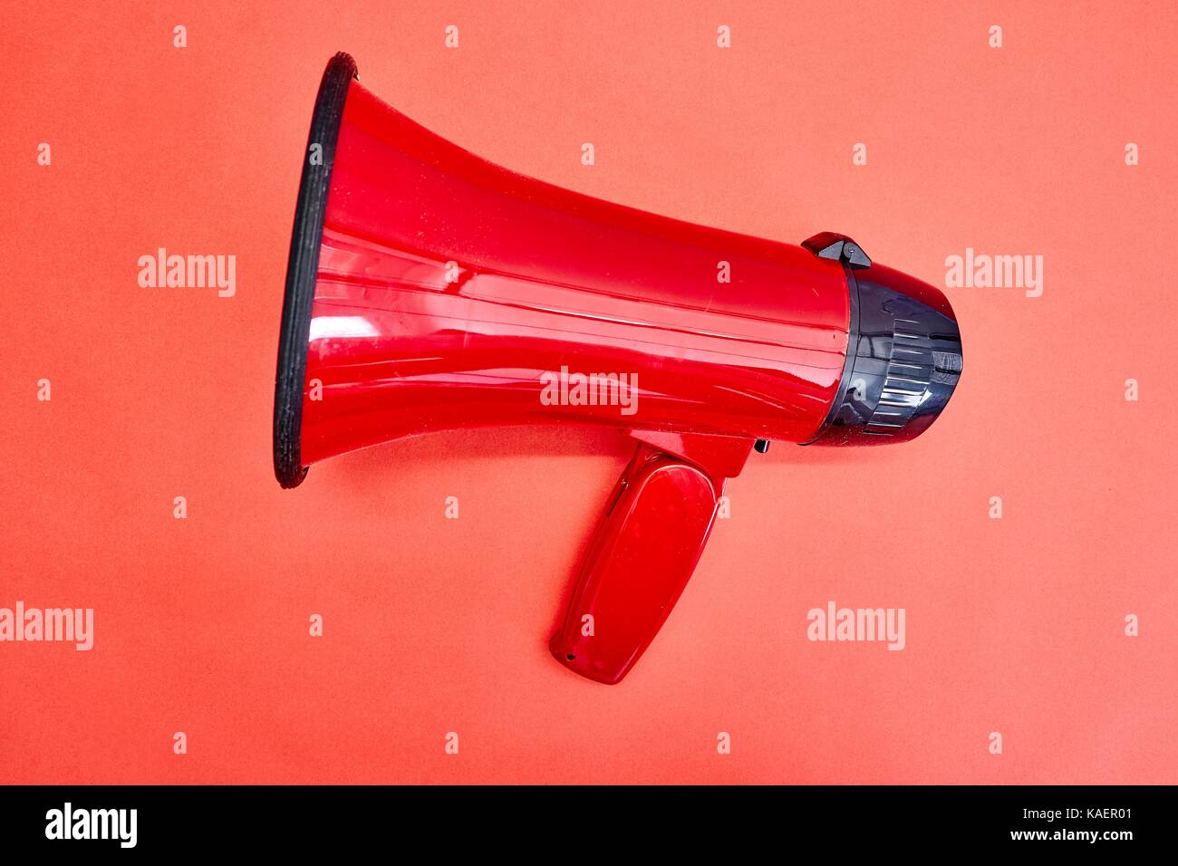 A studio photo of a red mega phone Stock Photo Alamy