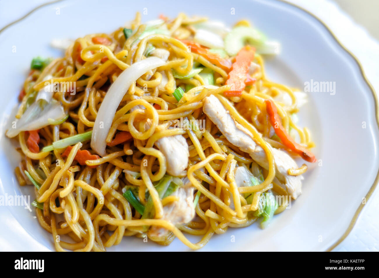Lo Mein Noodle, Stirfried Lo Mein noodles, carrot, onion, napa, and celery with brown sauce