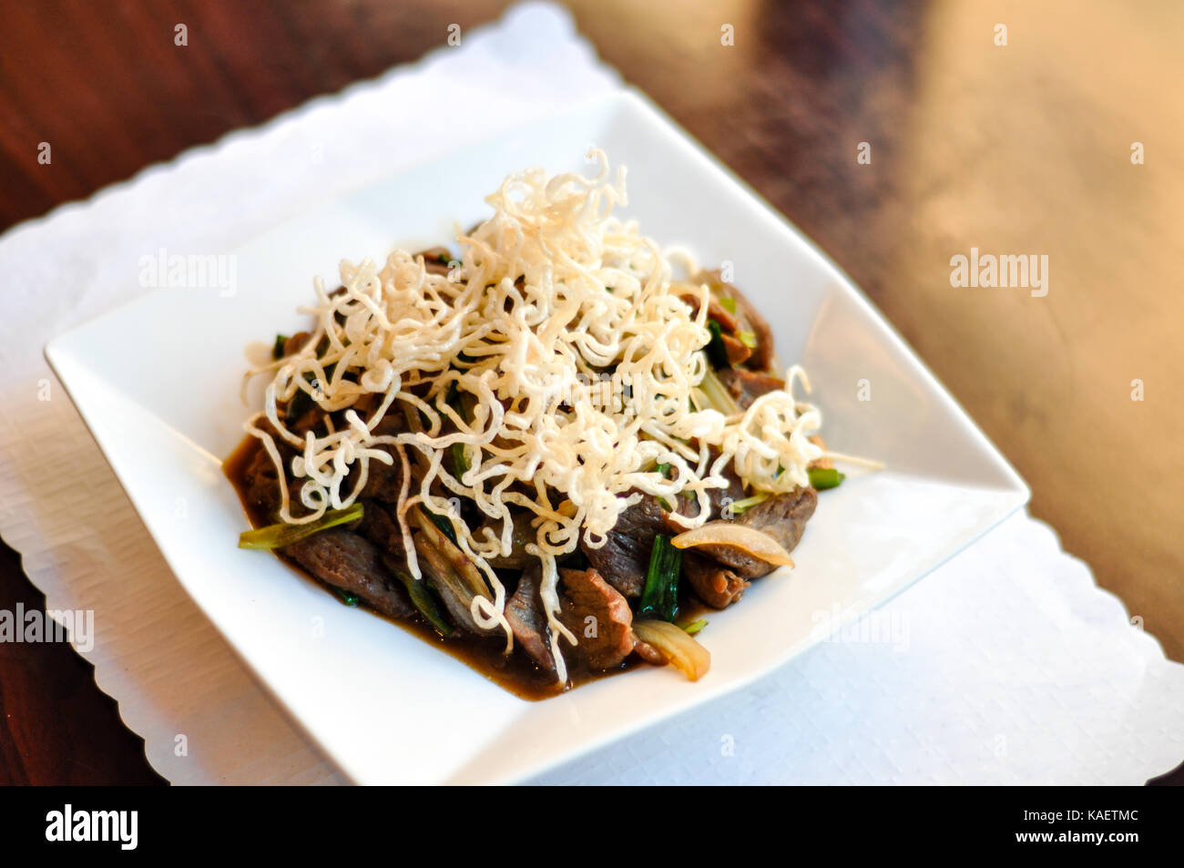 Stir Fried Mongolian Beef Stir Fried Beef With Green And White Onion Stock Photo Alamy