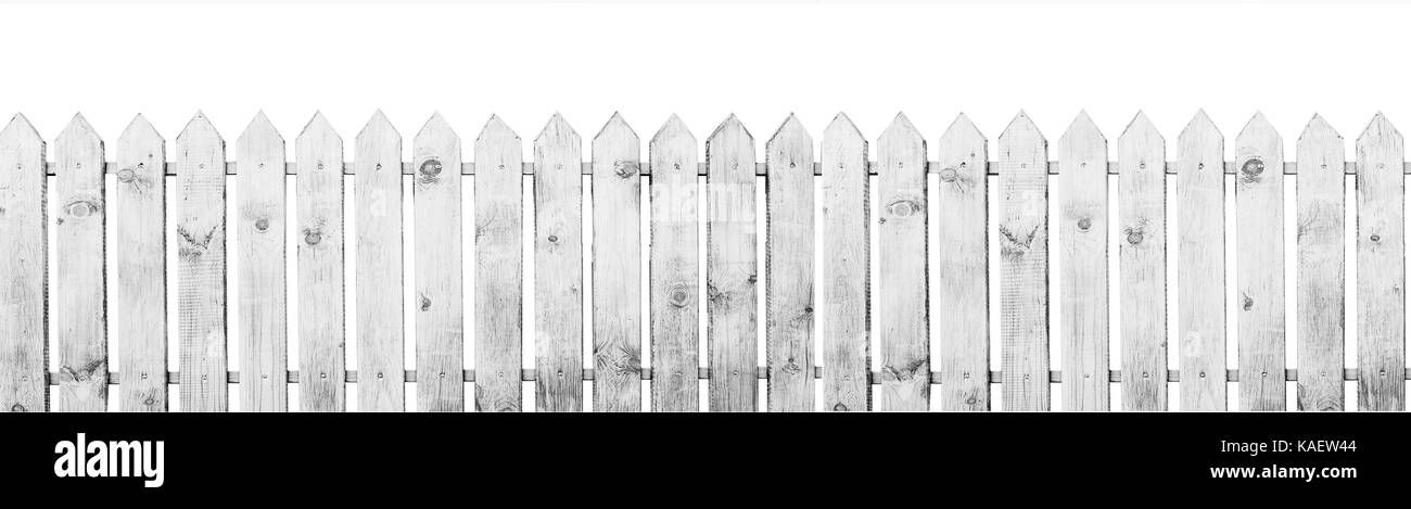 White wooden fence on white background Stock Photo