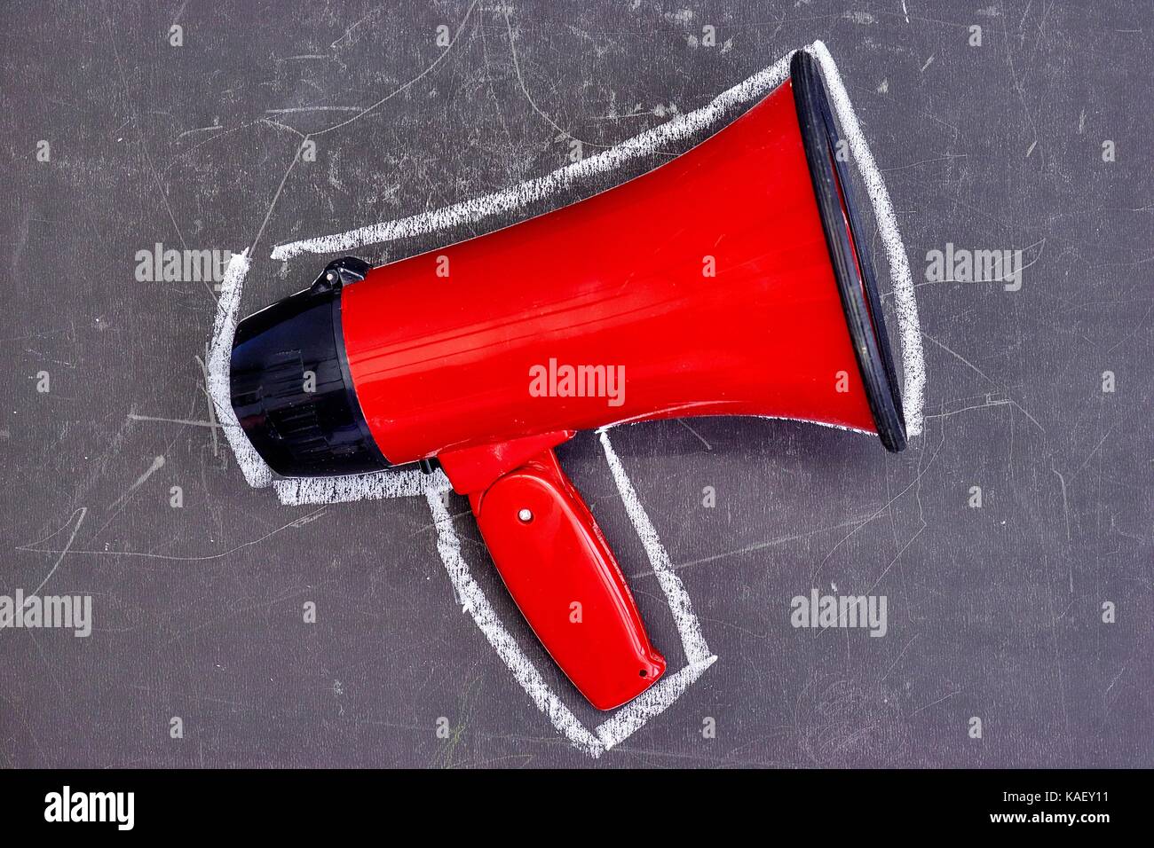 A studio photo of a red mega phone Stock Photo Alamy