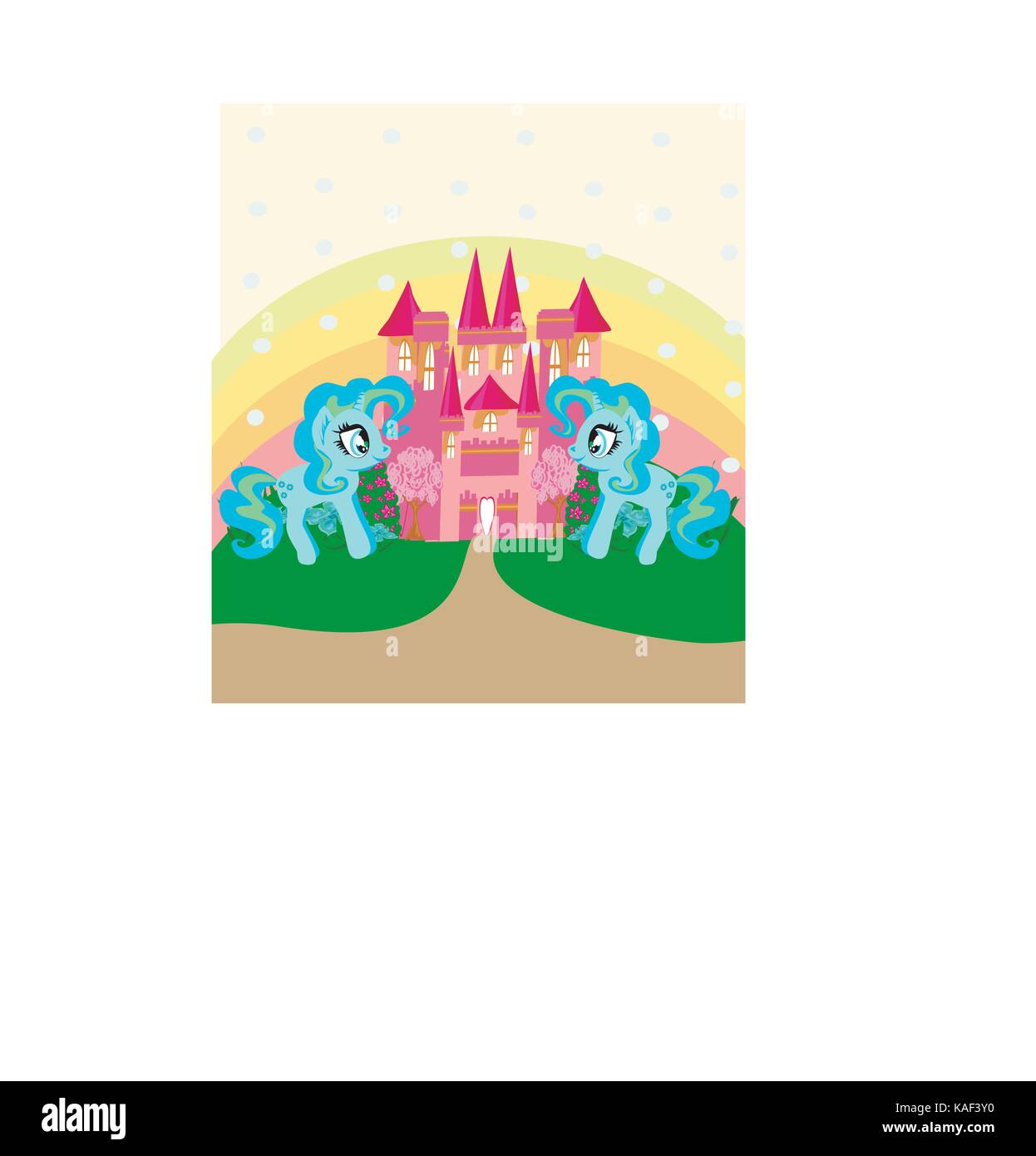 Artery8 Greeting Card Dreamy Rainbow Unicorns In Pastel Colour Forest For Child Kids Birthday Card