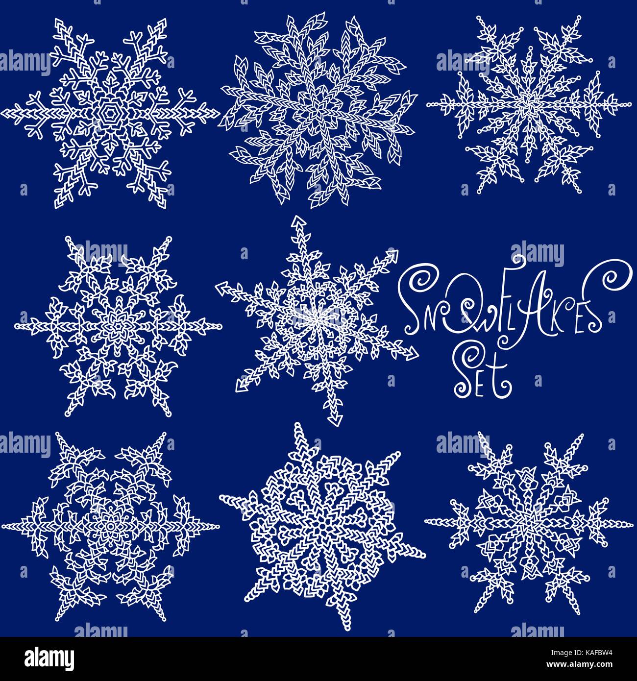 Set Of Snowflakes Holiday Collection Black And White Snowflakes Set Of Snowflakes Holiday Collection Black And White Snowflakes