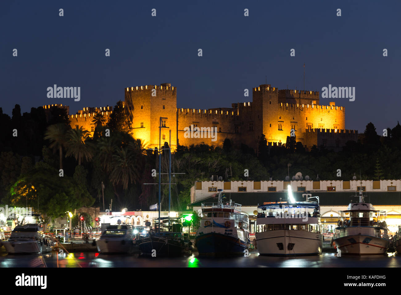 Mandraki Harbor, Rhodes, Greece Stock Photo - Alamy