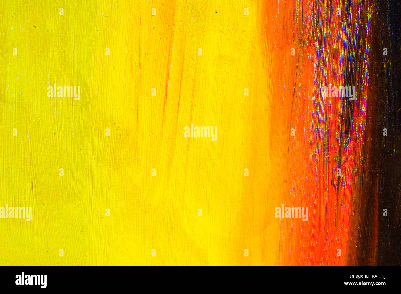 Yellow watercolor painted canvas. Side a little red and black Stock ...