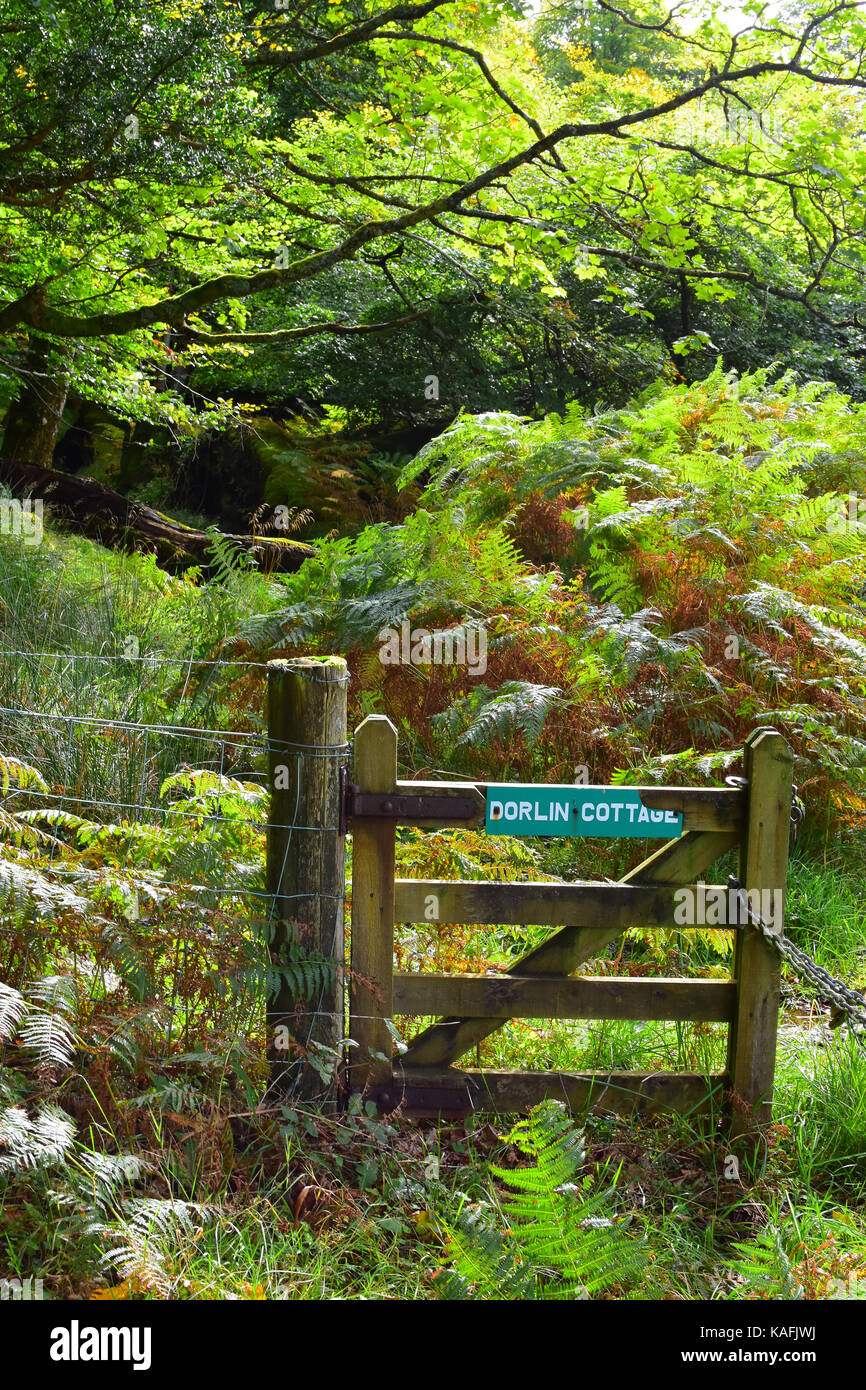 Old wooden gate at Castle Tioram Ardnamurchan Peninsula Scotland