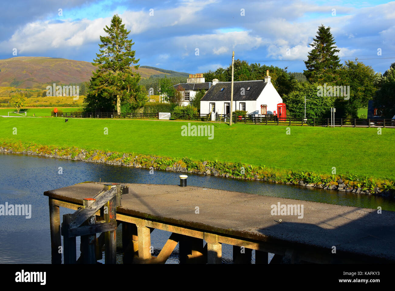 Canal and cottage at Gairlochy Scotland Stock Photo Alamy