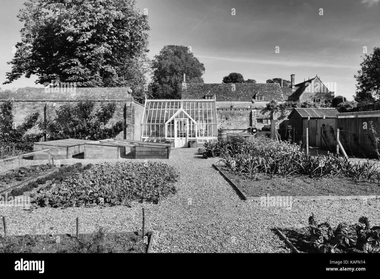 Avebury, Wiltshire, Kitchen Garden, Greenhouse Stock Photo