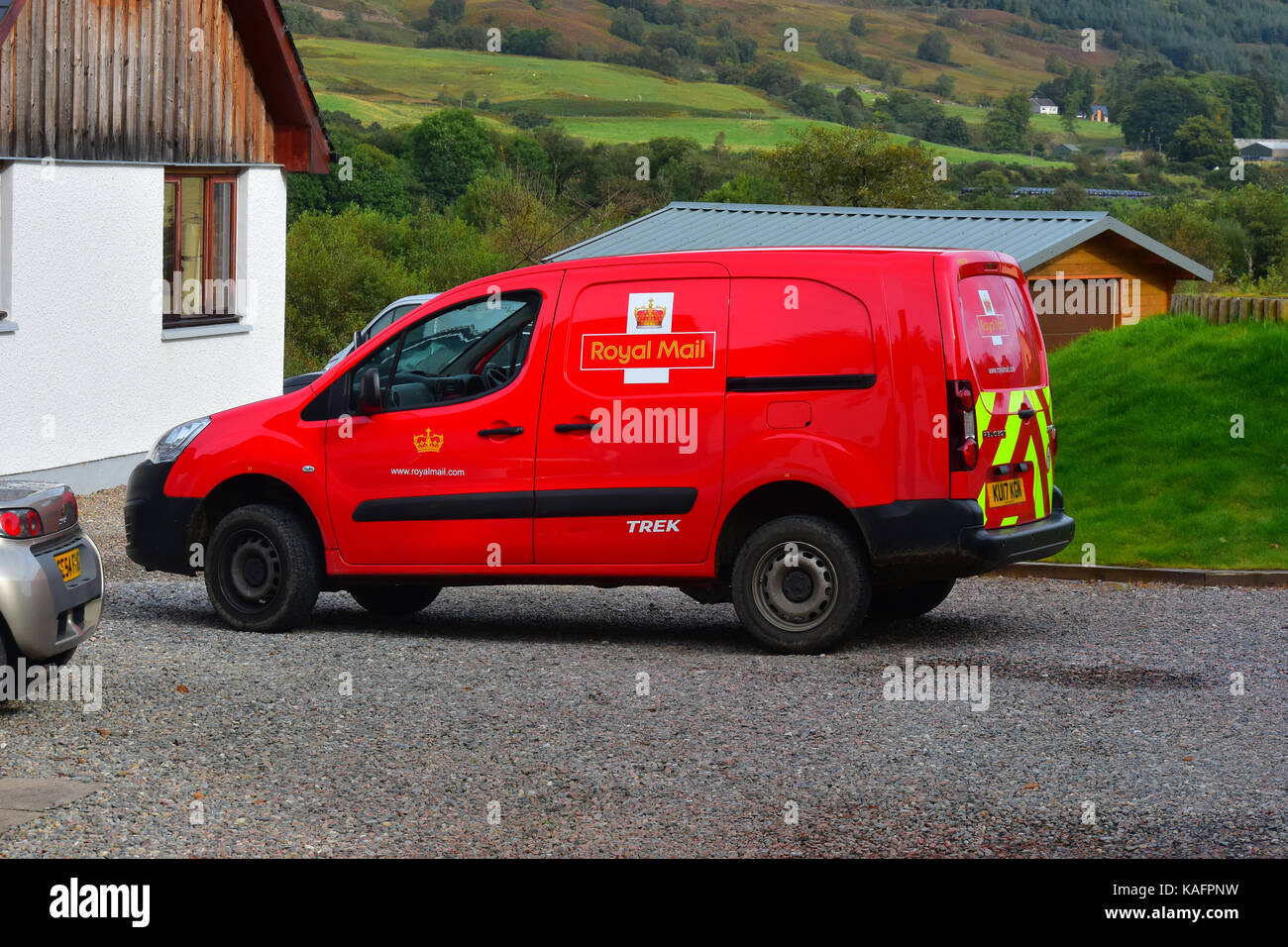 Royal Mail delivery post van in a rural setting Stock Photo Alamy