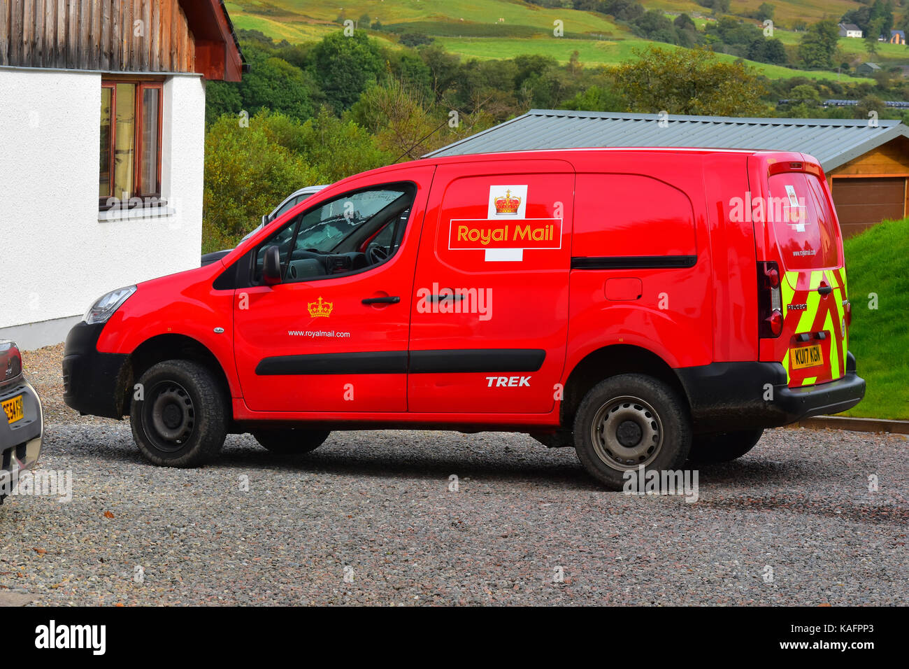 Royal Mail delivery post van in a rural setting Stock Photo Alamy