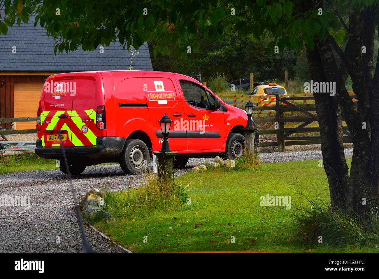 Royal Mail delivery post van in a rural setting Stock Photo Alamy