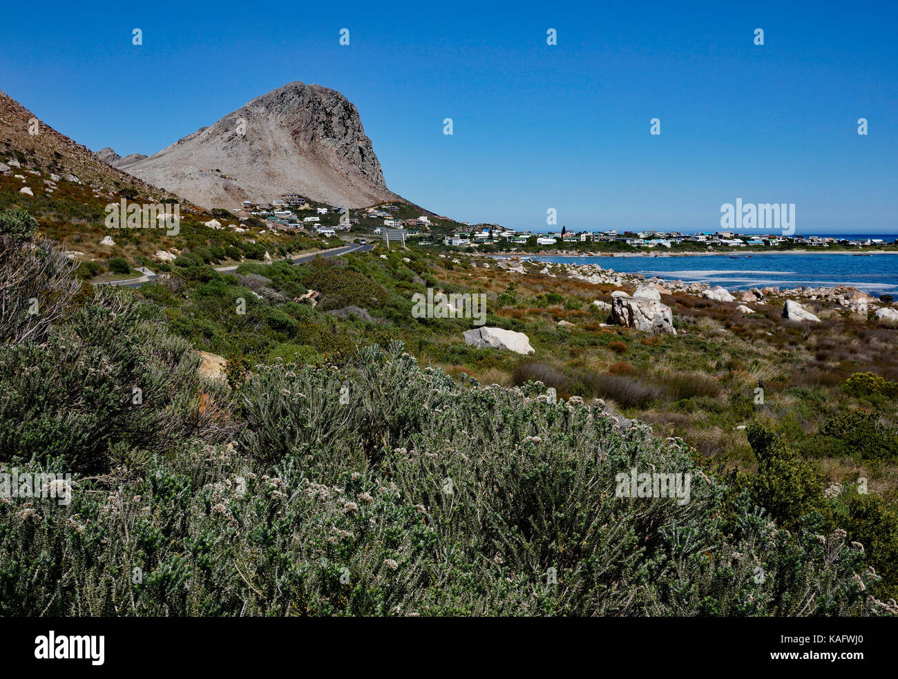 False Bay with Rooi Els in the background, Western Province, South Africa. Stock Photo