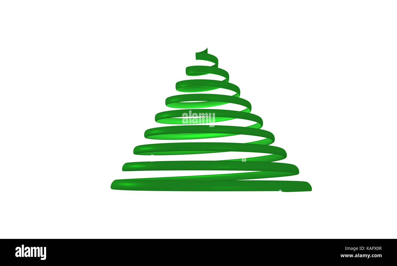 Green spiral fabric tree