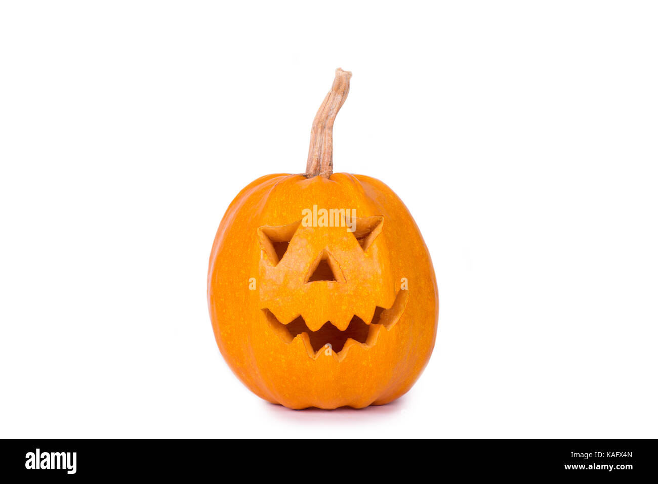 Halloween pumpkin, funny face isolated on white background Stock Photo ...