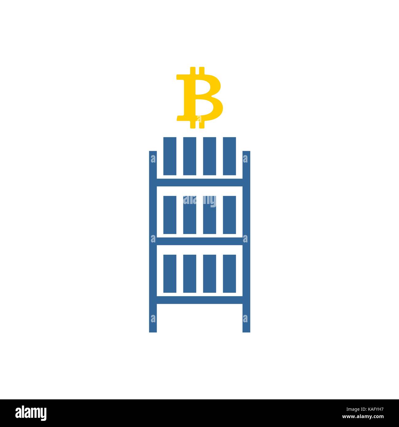 Mining bitcoin farm icon. Extraction of Cryptocurrency sign. Racks of GPU  symbol. Vector illustration Stock Vector Image & Art - Alamy