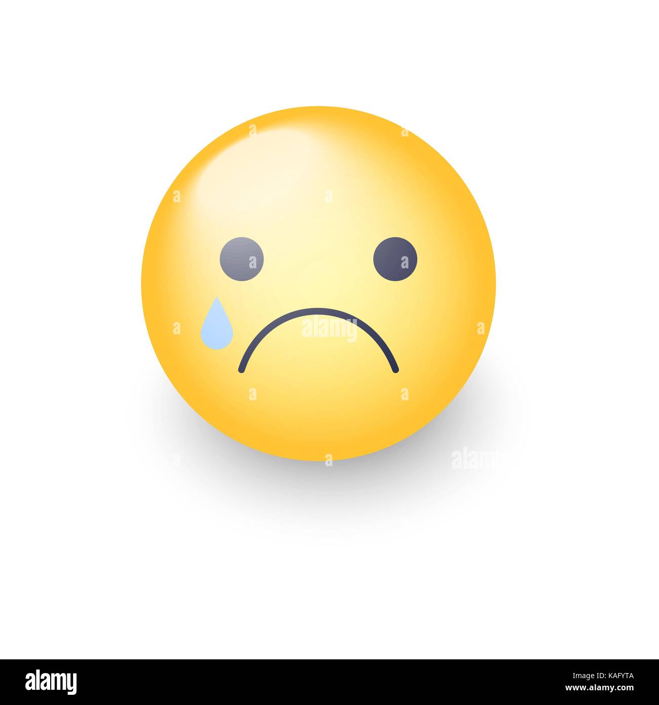 Disappointed emoji face. Crying vector cartoon smiley. Sad ...