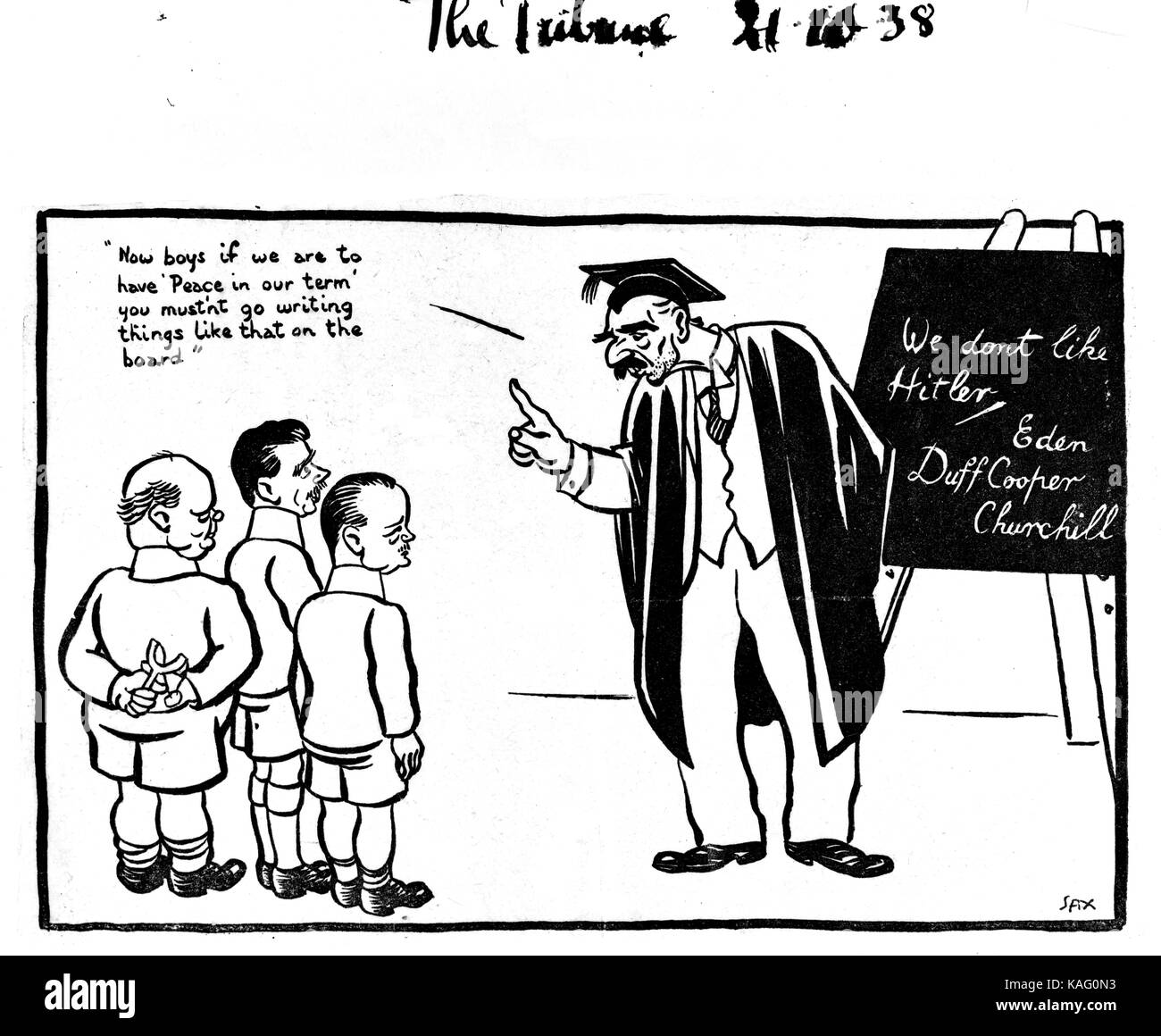 churchill cartoon The Tribune 21.10.1938 Stock Photo