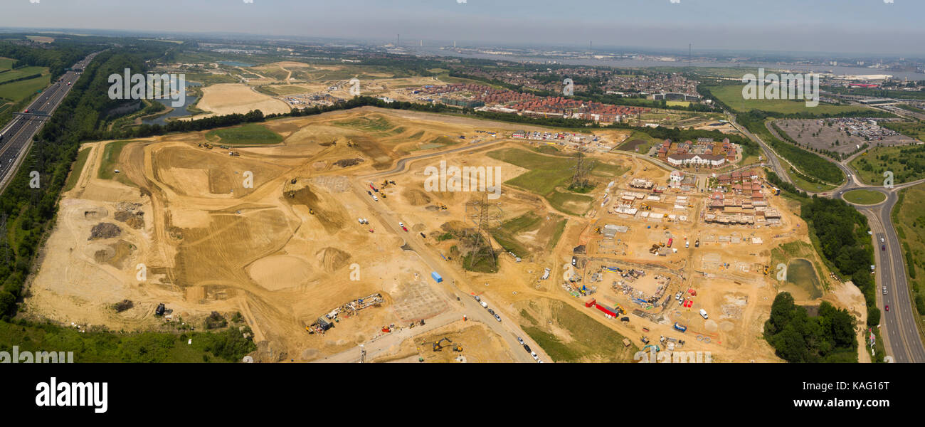 Aerial shots of Redrow development, Ebbsfleet Green, Kent Stock Photo