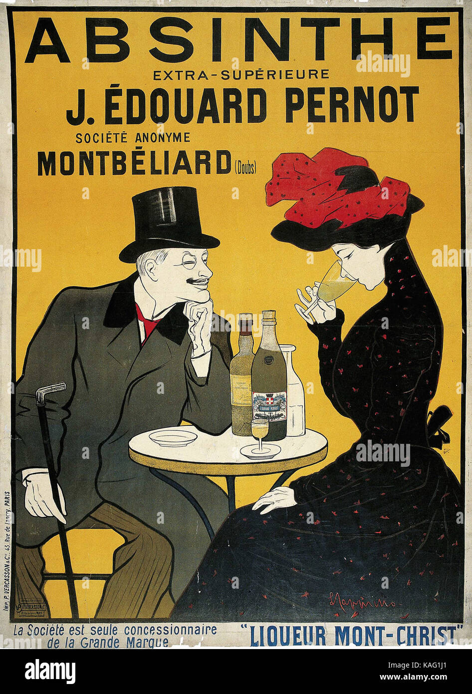 Vintage Poster -  absinthe cappiello Stock Photo