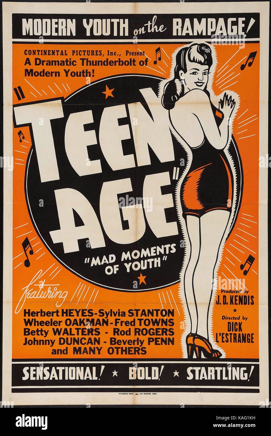 Vintage Poster Modern Youth On The Rampage Teen Age Mad Moments Of Stock Photo Alamy
