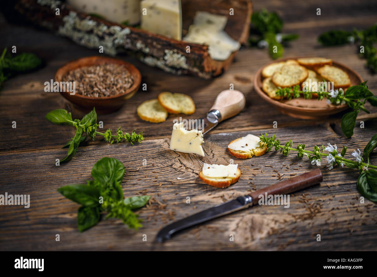 Cheese with caraway seeds, concept of cheese Stock Photo Alamy