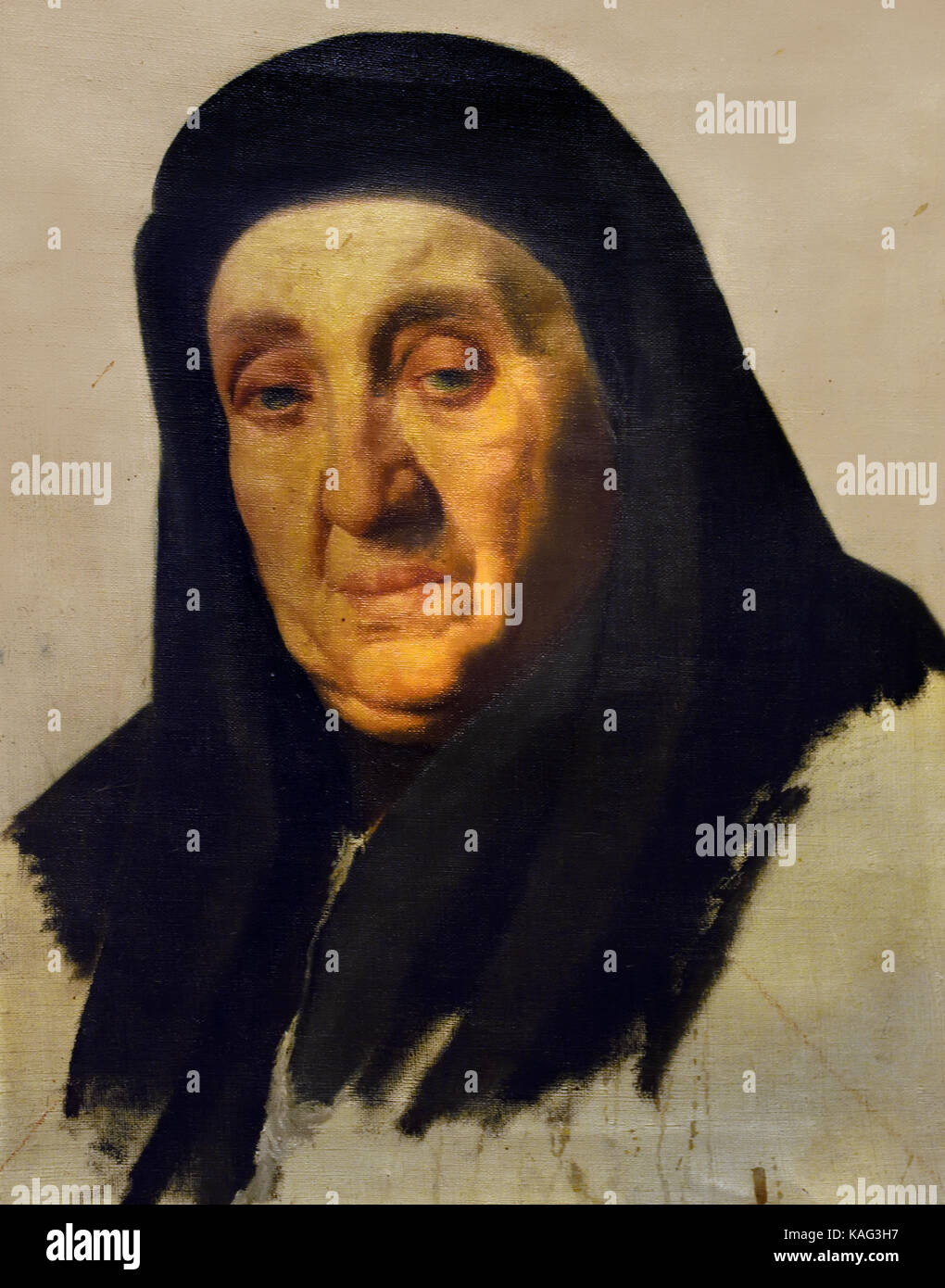 Portrait of the mother by Antonio Ciseri 1821-1891 Italian Italy Stock Photo