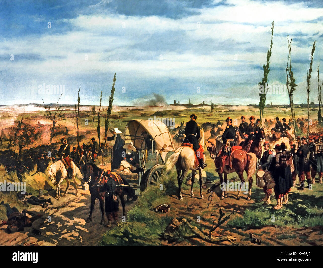 The Italian Camp at the Battle of Magenta 1861-1862 Giovanni Fattori Italian Italy Stock Photo