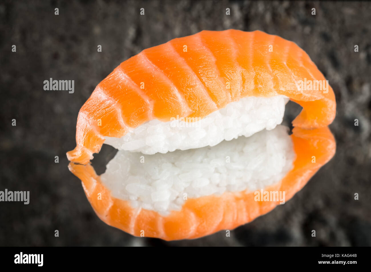 Nigiri sushi with salmon Stock Photo