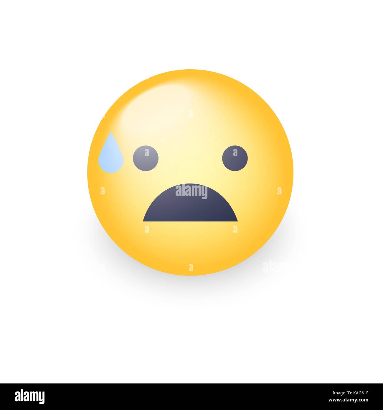 Scared face with Open Mouth and Cold Sweat. Frightened emoticon mood.  Funky, afraid smile icons for applications and chat Stock Vector Image &  Art - Alamy