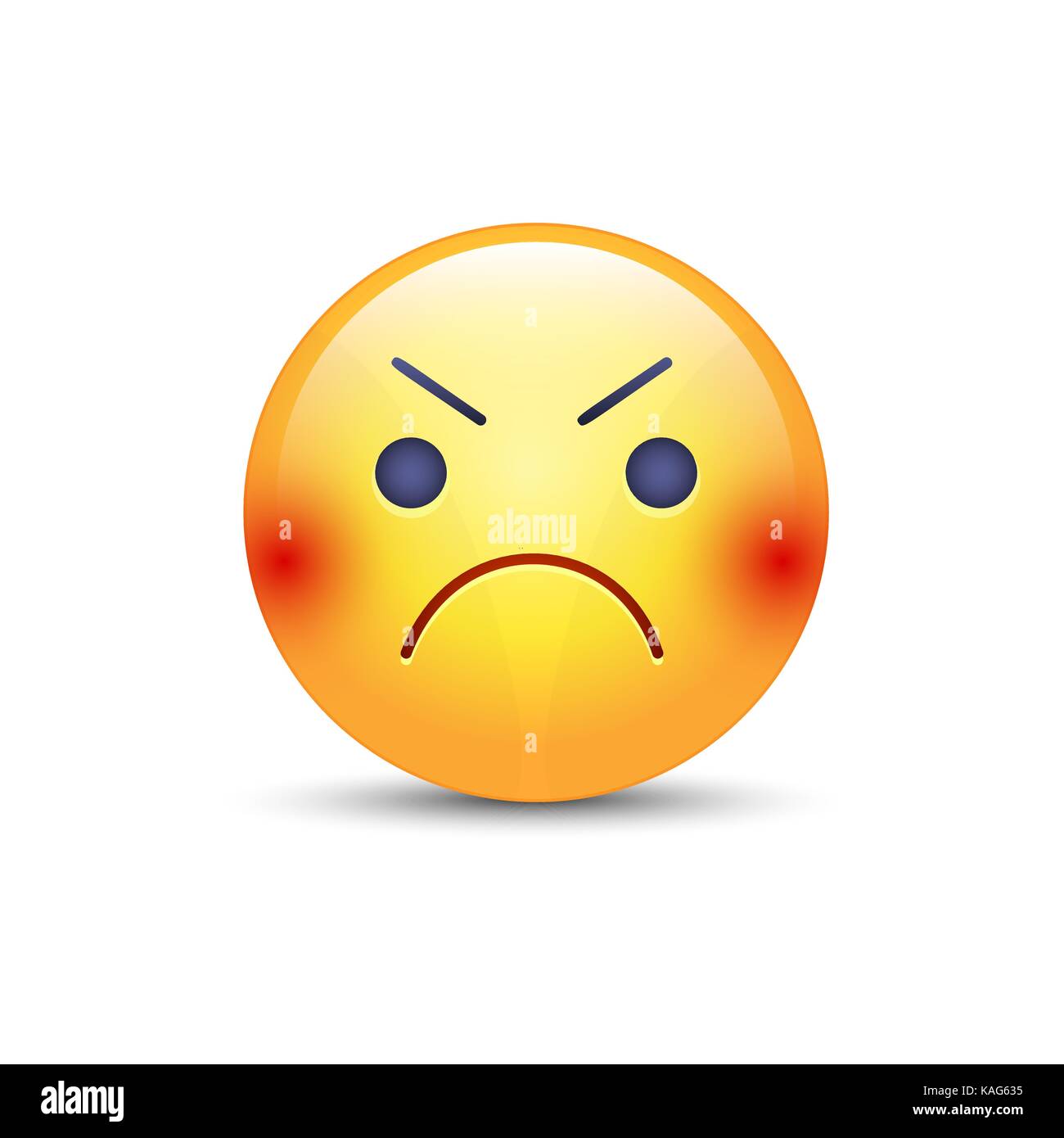 Angry smiley emoji face. Annoyed cute cartoon vector emoticon Stock Vector  Image & Art - Alamy