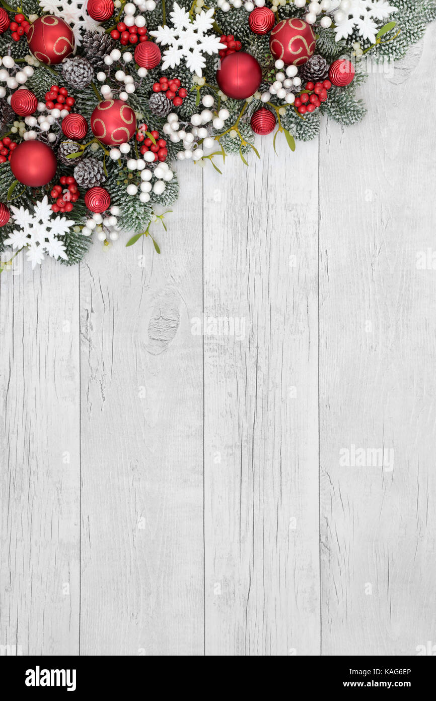 Winter Christmas Background Border Fir Mistletoe Stock Photo 209366257