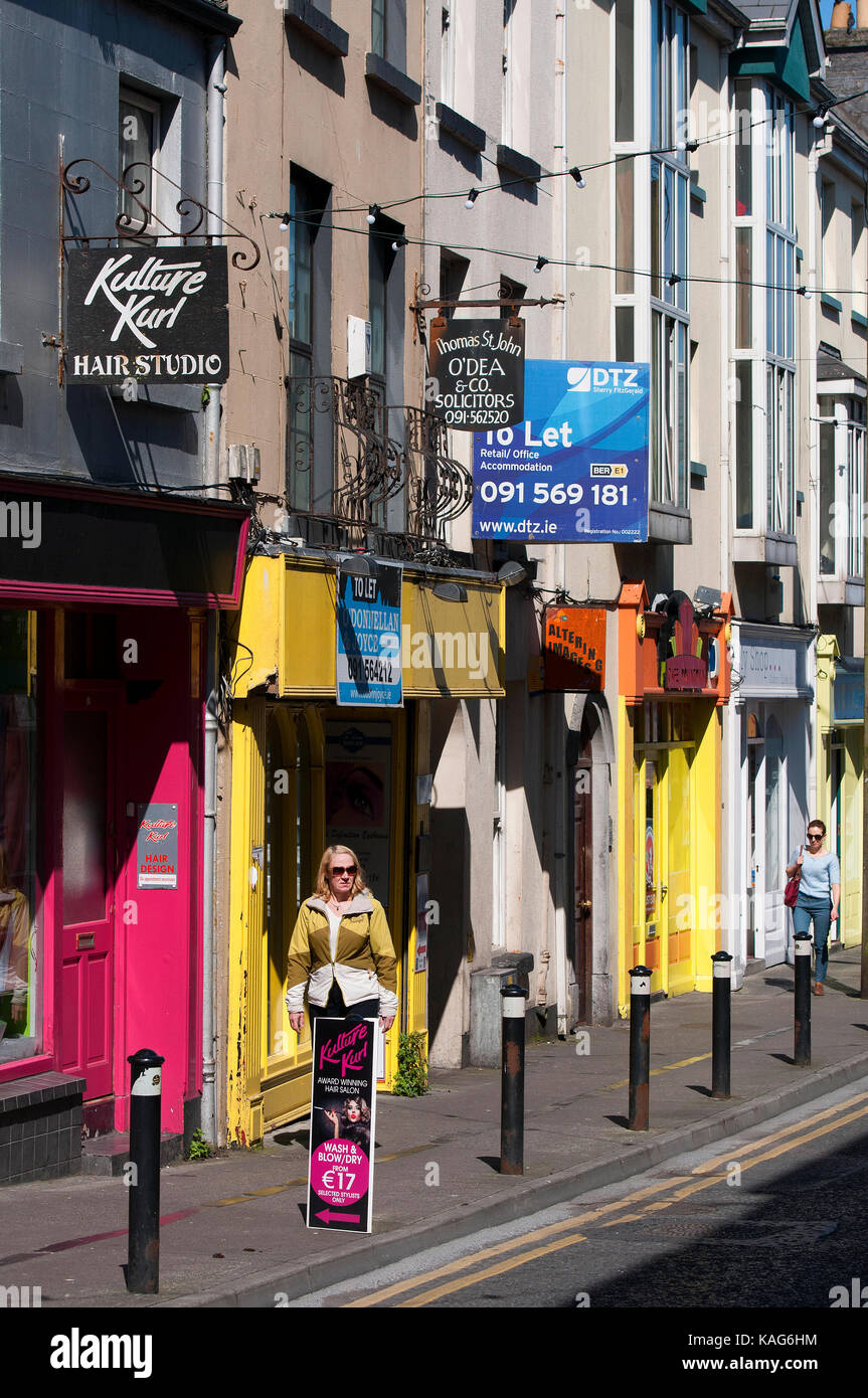 Women walking in Galway city centre, County Galway, Ireland Stock Photo
