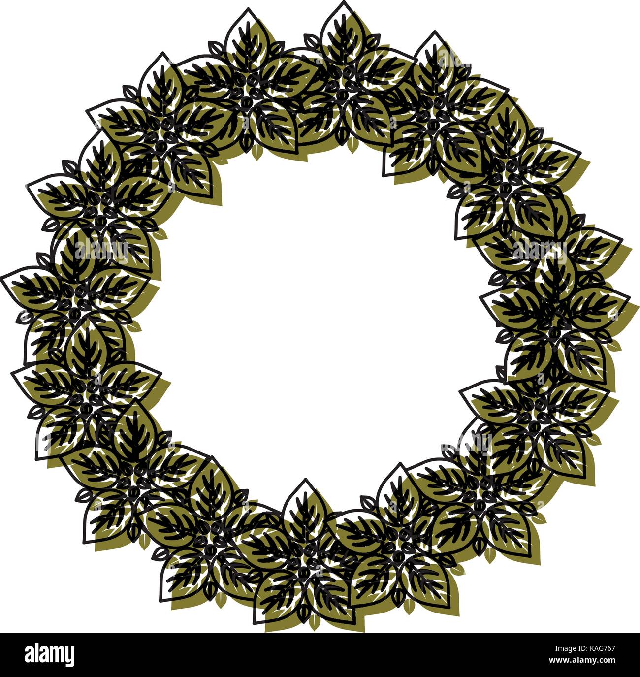 Vector Rpund Leave Frame round frame with leaves vector illustration Stock Vector Image & Art ...