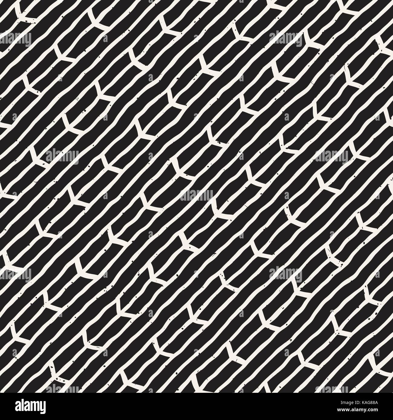 Seamless pattern with hand drawn brush strokes. Ink doodle grunge ...