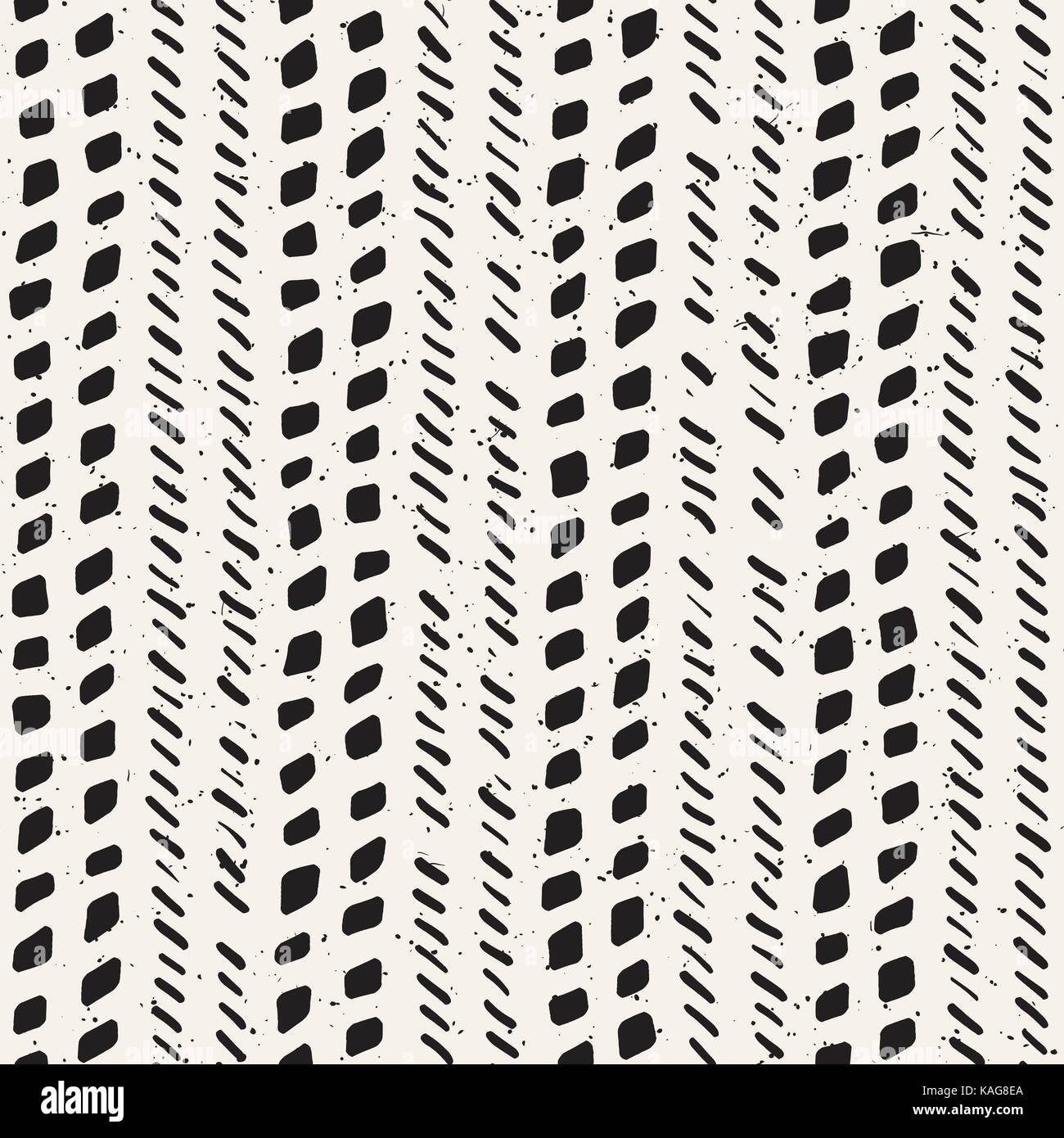 Seamless pattern with hand drawn brush strokes. Ink doodle grunge ...