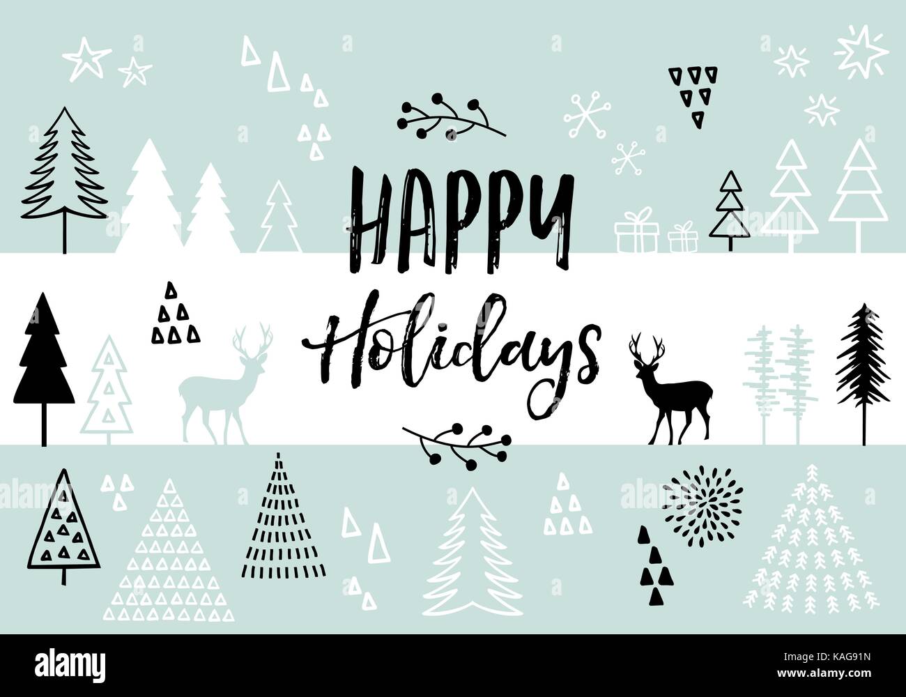 Christmas card with hand-drawn design elements, vector background Stock  Vector Image & Art - Alamy